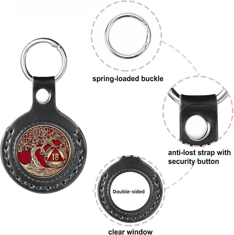 MUDOR AA Coin Holder Keychain, fits Coin Size 34mm, Hand-Stitched Sobriety Coin Holder for AA Chips, Recovery Coins, Tokens and Medallion - Image 3